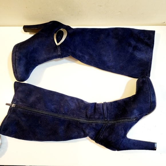 Impo Stretch Omara Navy Blue Textil Upper high heels boots size 8.5M - Picture 2 of 11